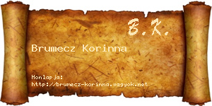 Brumecz Korinna névjegykártya